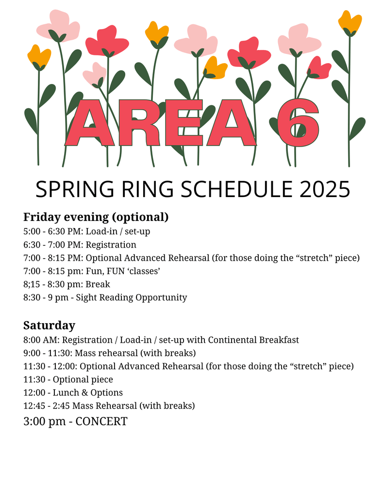 Schedule for 2025 Spring Ring